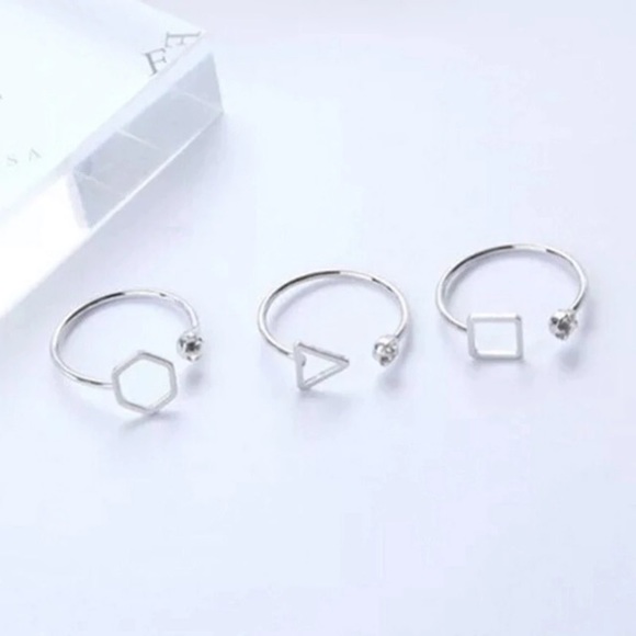 NEW!💙💎GEOMETRY SQUARE RING!💎💙OPEN MODERN LOVE! - Picture 4 of 8